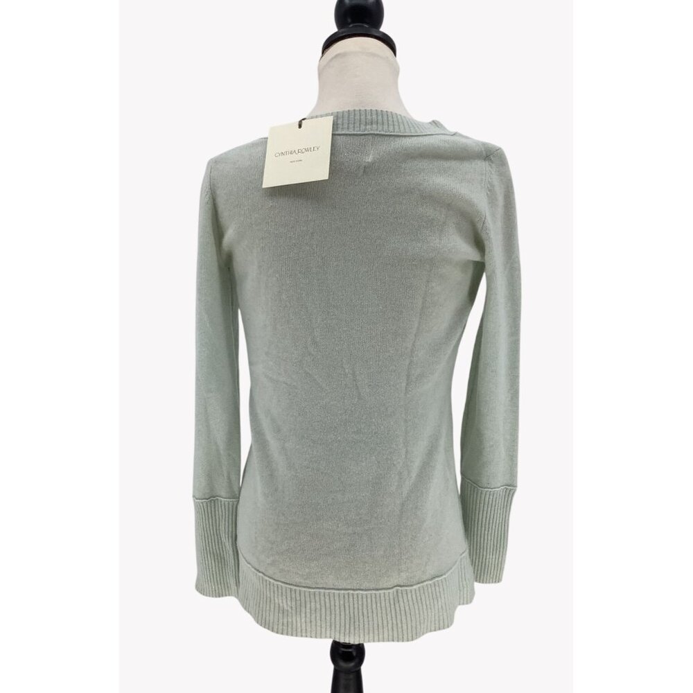 NWT Cynthia Rowley Womens Mint 2-Ply 100% Cashmere Sweater S - Picture 3 of 8